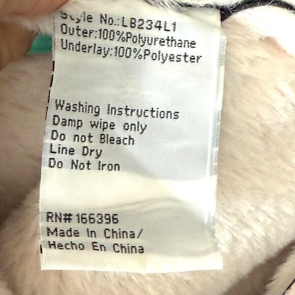 B Coature Faux Leather Faux Fur Sherpa Longline Jacket Coat Black Cream Size XL - Picture 8 of 9